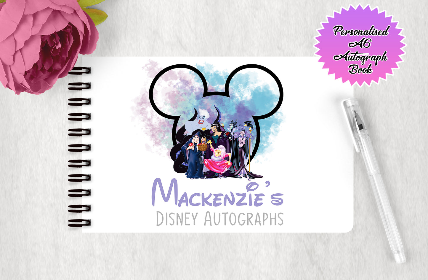 Personalised Disney Villans Autograph Book - Disney Villans Group Edition V1