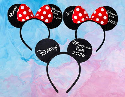 Personalised Disney Mickey & Minnie Family Ears Headband