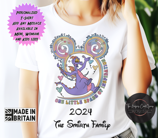 Personalised Figment Walt Disney World Matching Family T Shirt - Epcot Figment T Shirt - One Spark Edition