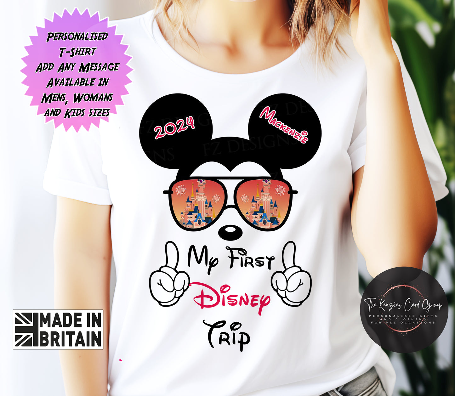 Personalised Disneyland Paris 2024 T-Shirts Matching Family First Disney Trip - Mickey Edition