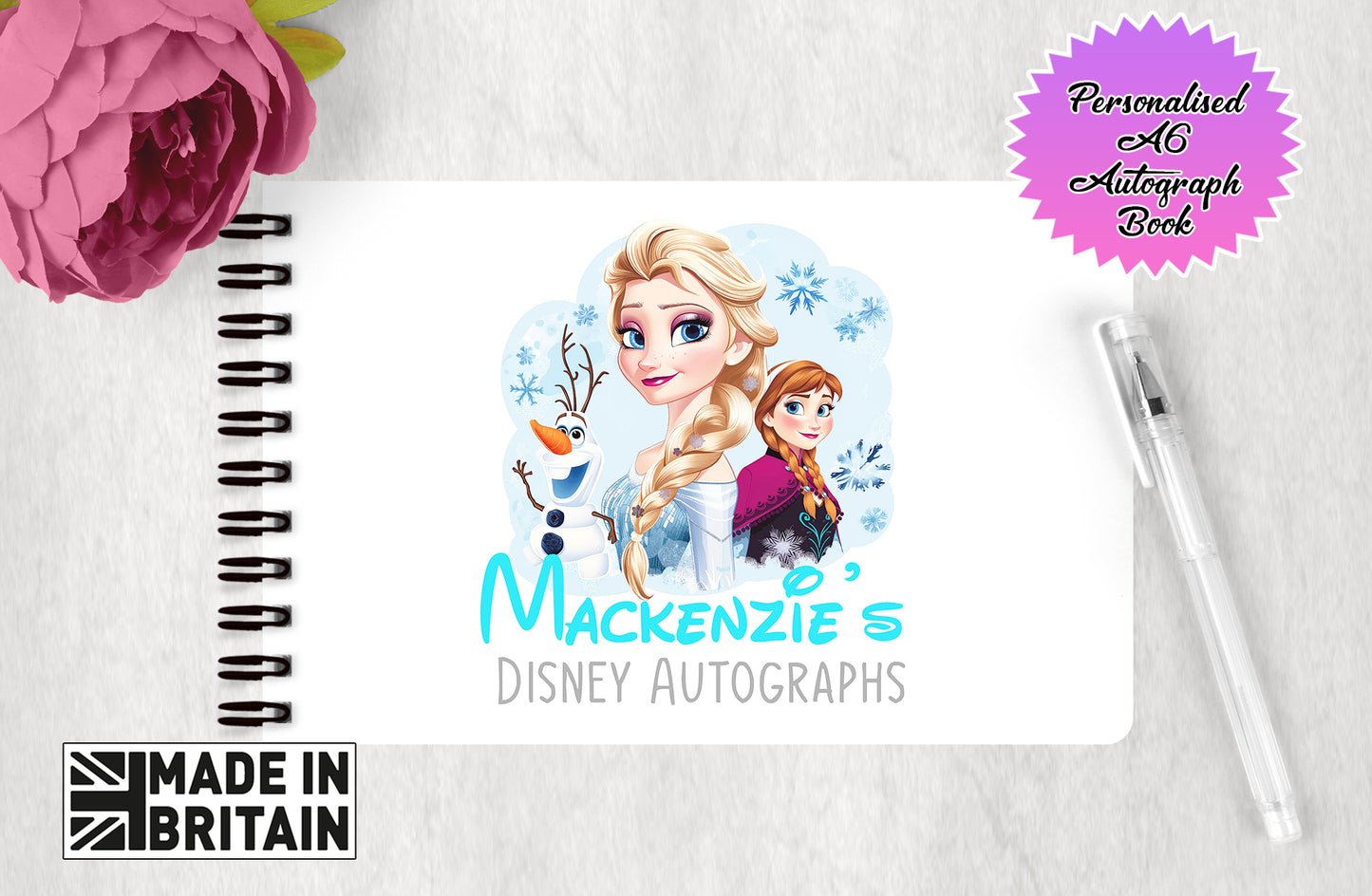 Personalised Disney Frozen Autograph Book - Princess Edition