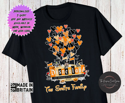 Personalised Disneyland Mickey's Not So Scary Halloween Matching Family Trip T-Shirts 2026
