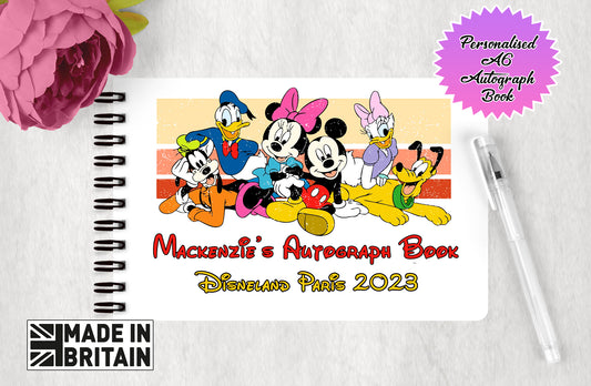 Personalised Disney Autograph Book - Mickey Fab Five