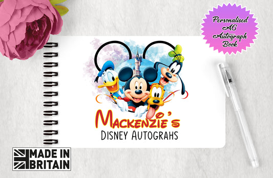 Personalised Disney Autograph Book - Mickey Fab Five