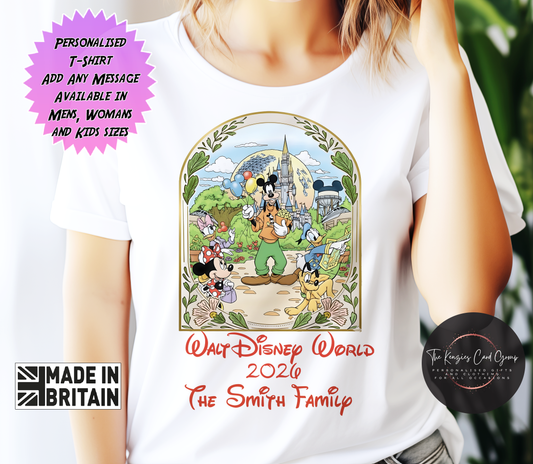 Personalised Disney Trip Matching Family Trip T Shirts - Fab Five Disney World Goofy Edition