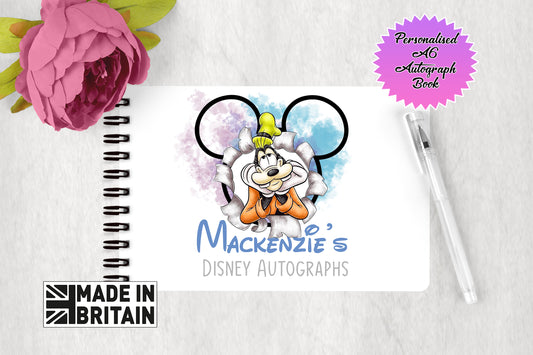 Personalised Disney Autograph Book - Fab Five Goofy Edition V4