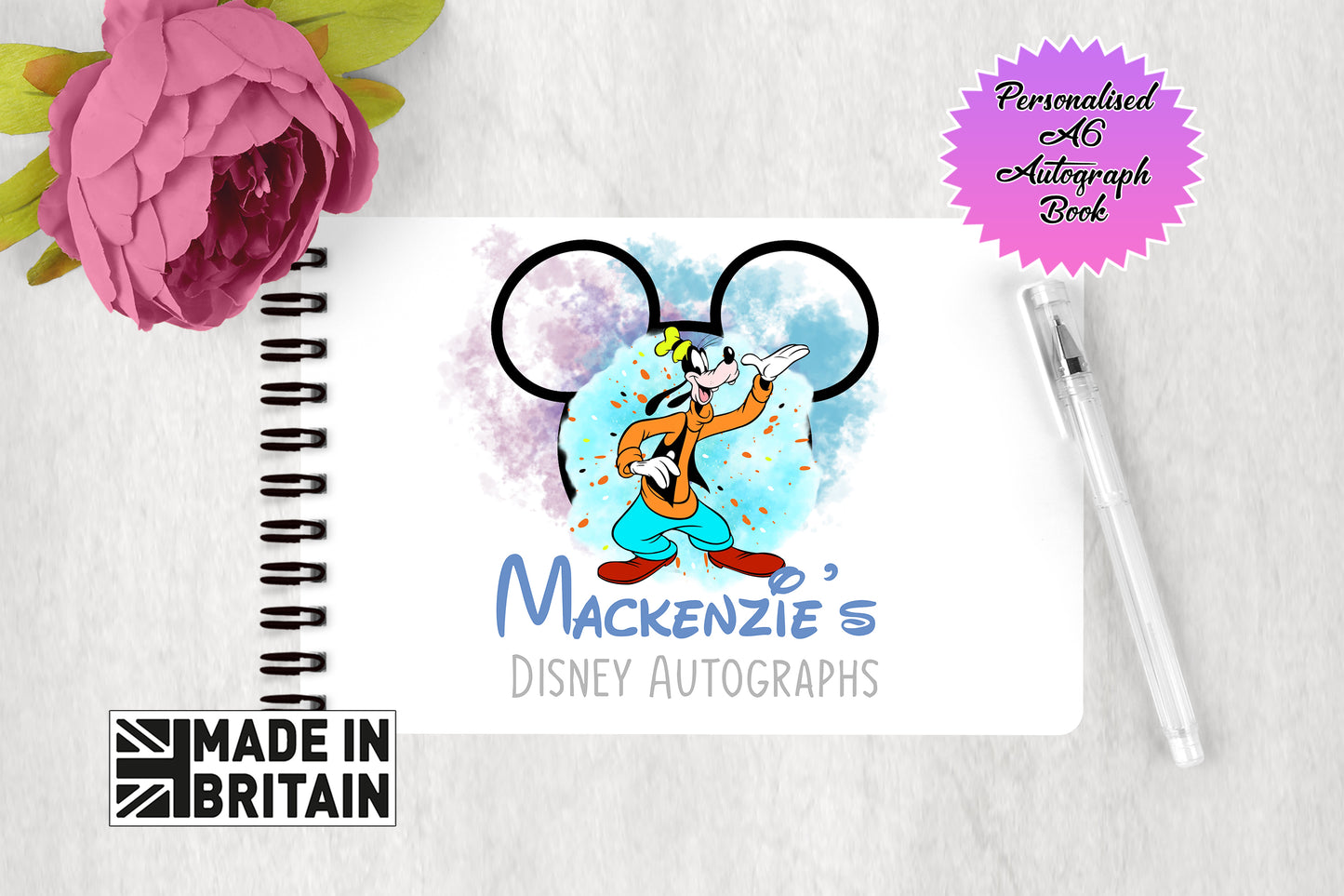 Personalised Disney Autograph Book - Fab Five Goofy Edition V2