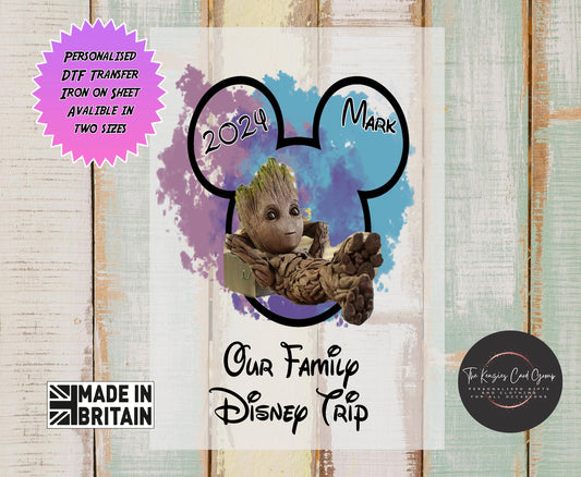 Personalised Disney Marvel Matching Family T Shirts - DTF TRANSFER - Groot Edition