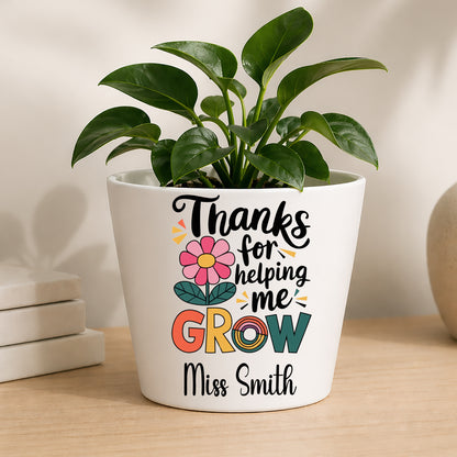 Personalised Teacher Plant Pot | Custom Teacher Appreciation Gift, Thank You Present