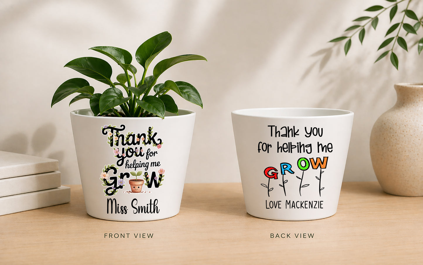 Personalised Teacher Plant Pot | Custom Teacher Appreciation Gift, Thank You Present