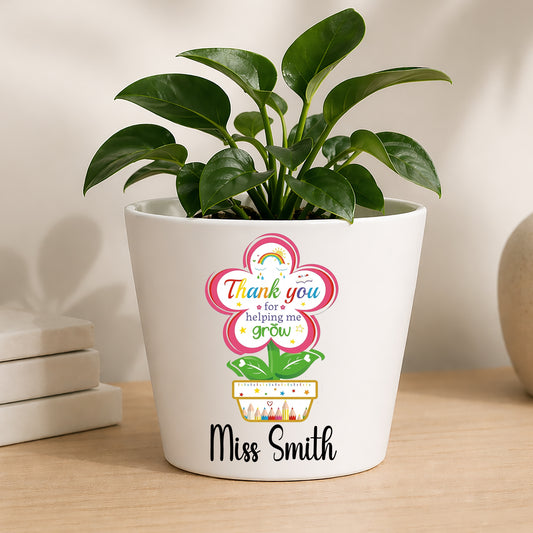 Personalised Teacher Plant Pot | Custom Teacher Appreciation Gift, Thank You Present