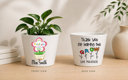 Personalised Teacher Plant Pot | Custom Teacher Appreciation Gift, Thank You Present