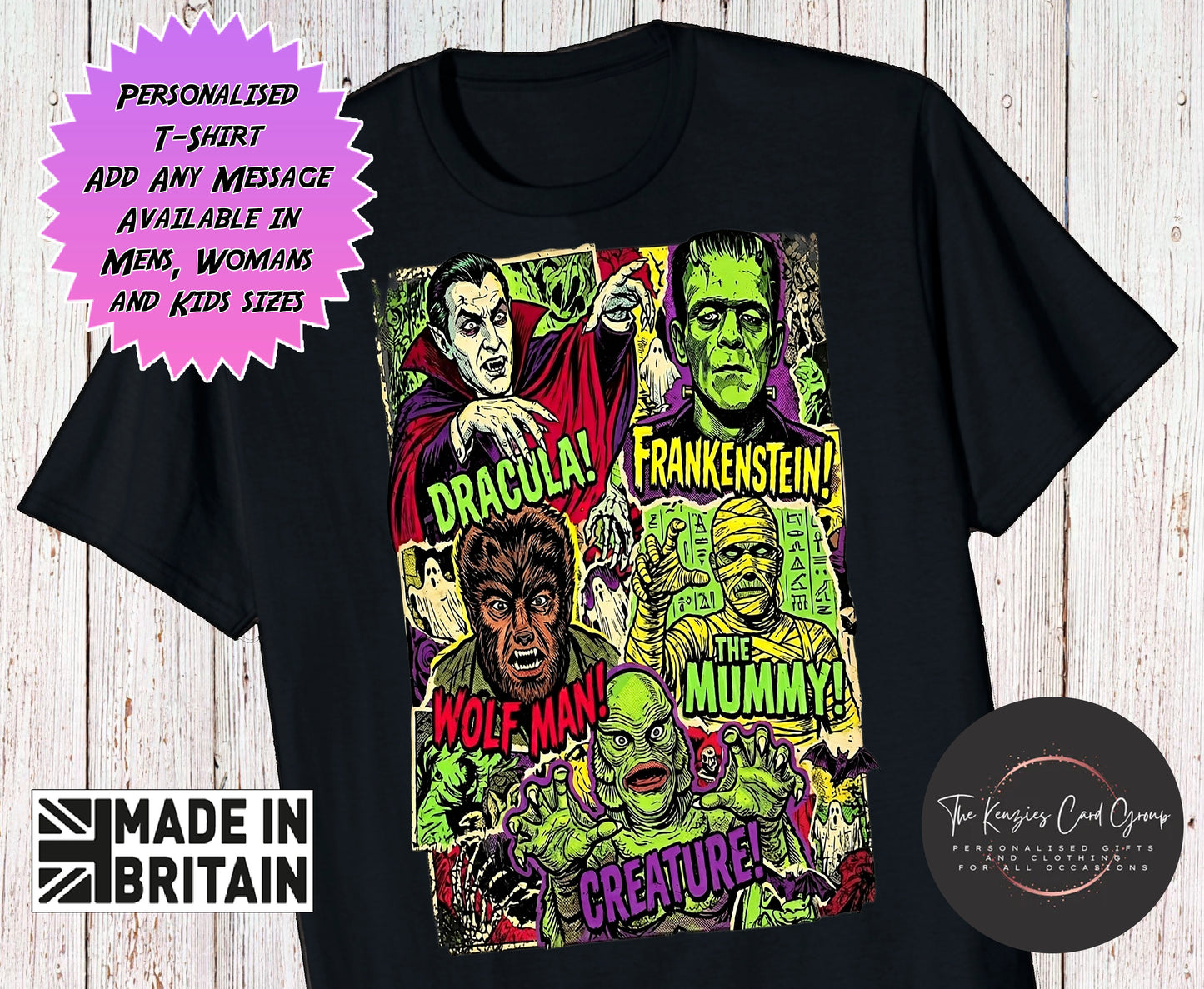 Personalised Halloween Horror Nights - Universal Studios Matching Family T Shirts - Classic Monsters Editon