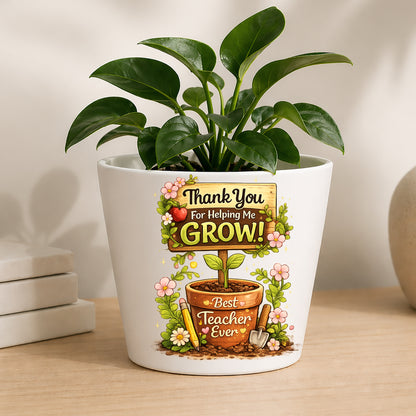 Personalised Teacher Plant Pot | Custom Teacher Appreciation Gift, Thank You Present