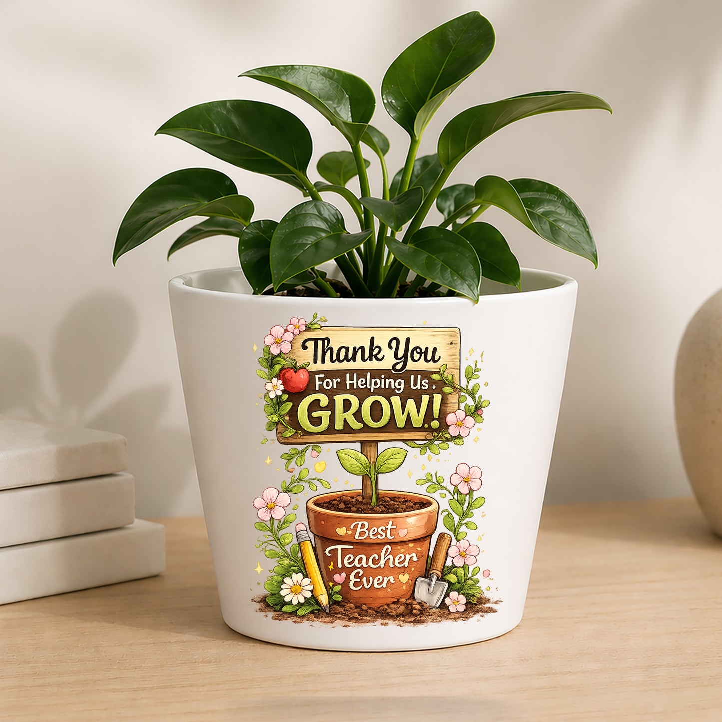 Personalised Teacher Plant Pot | Custom Teacher Appreciation Gift, Thank You Present (Copy)