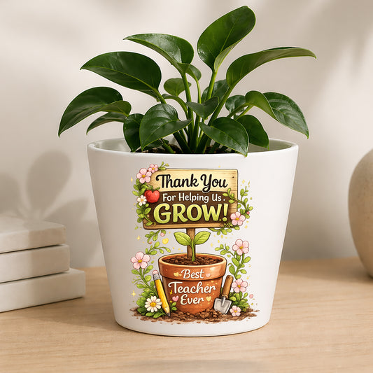 Personalised Teacher Plant Pot | Custom Teacher Appreciation Gift, Thank You Present (Copy)