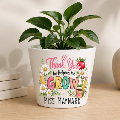 Personalised Teacher Plant Pot | Custom Teacher Appreciation Gift, Thank You Present