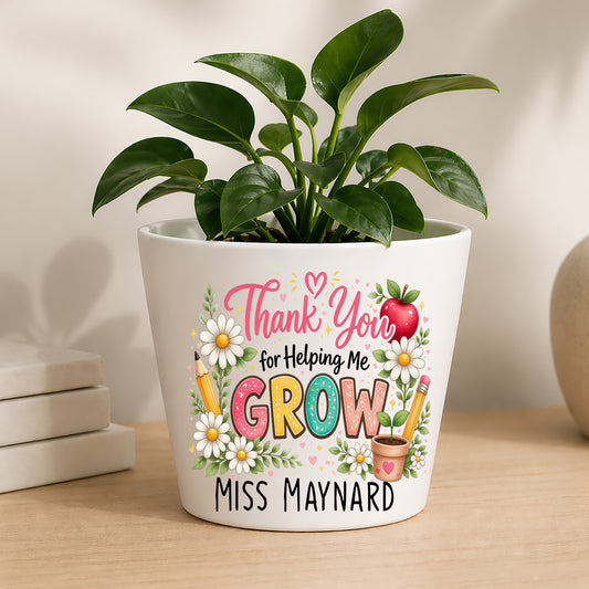 Personalised Teacher Plant Pot | Custom Teacher Appreciation Gift, Thank You Present