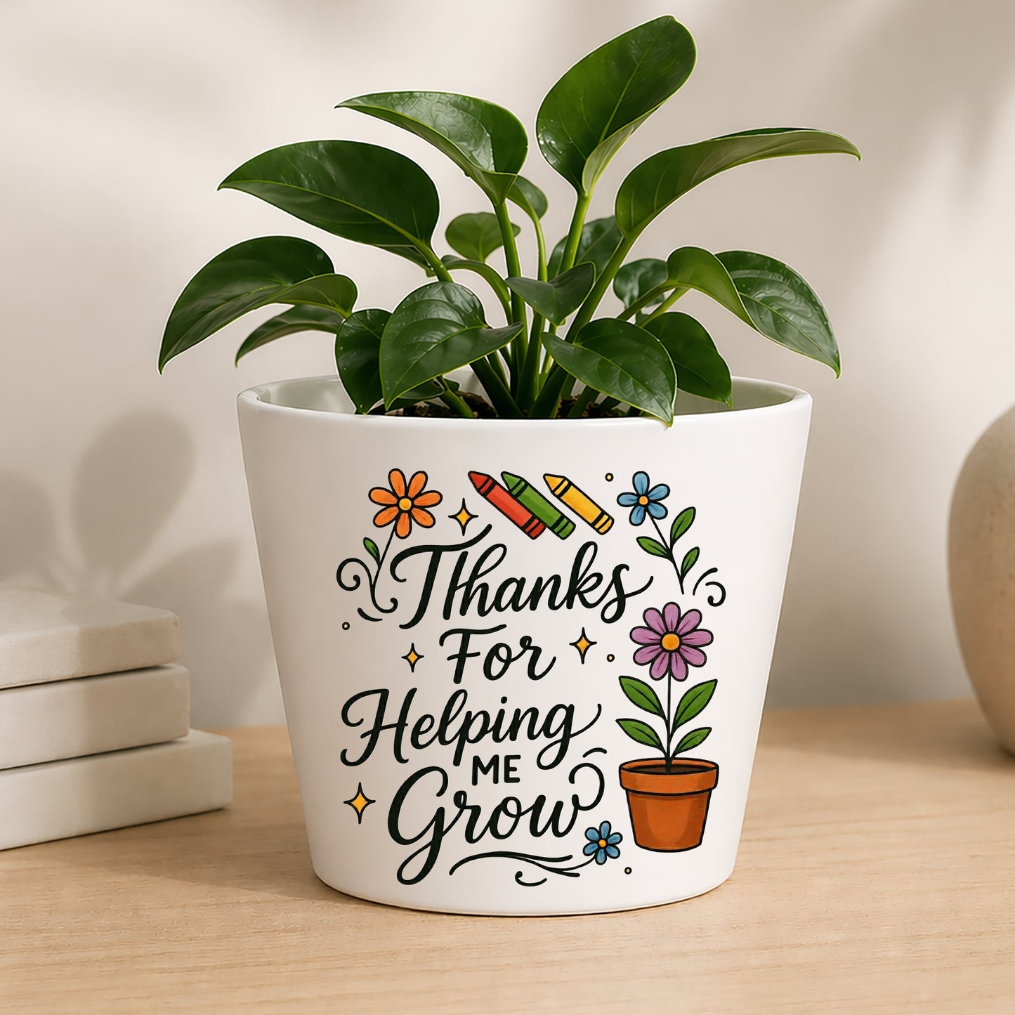 Personalised Teacher Plant Pot | Custom Teacher Appreciation Gift, Thank You Present