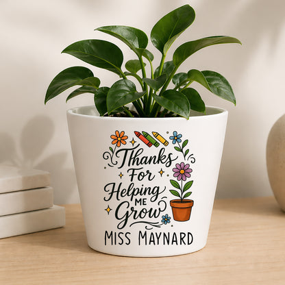 Personalised Teacher Plant Pot | Custom Teacher Appreciation Gift, Thank You Present