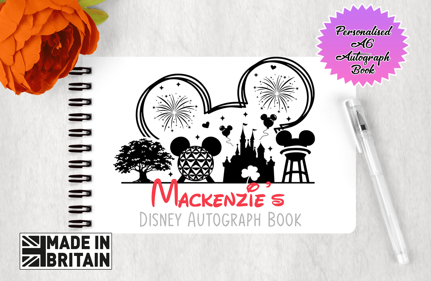 Personalised Disney Autograph Book - Disney Icons Edition