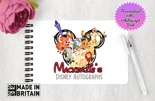 Personalised Disney Autograph Book - The Lion King Edition V1