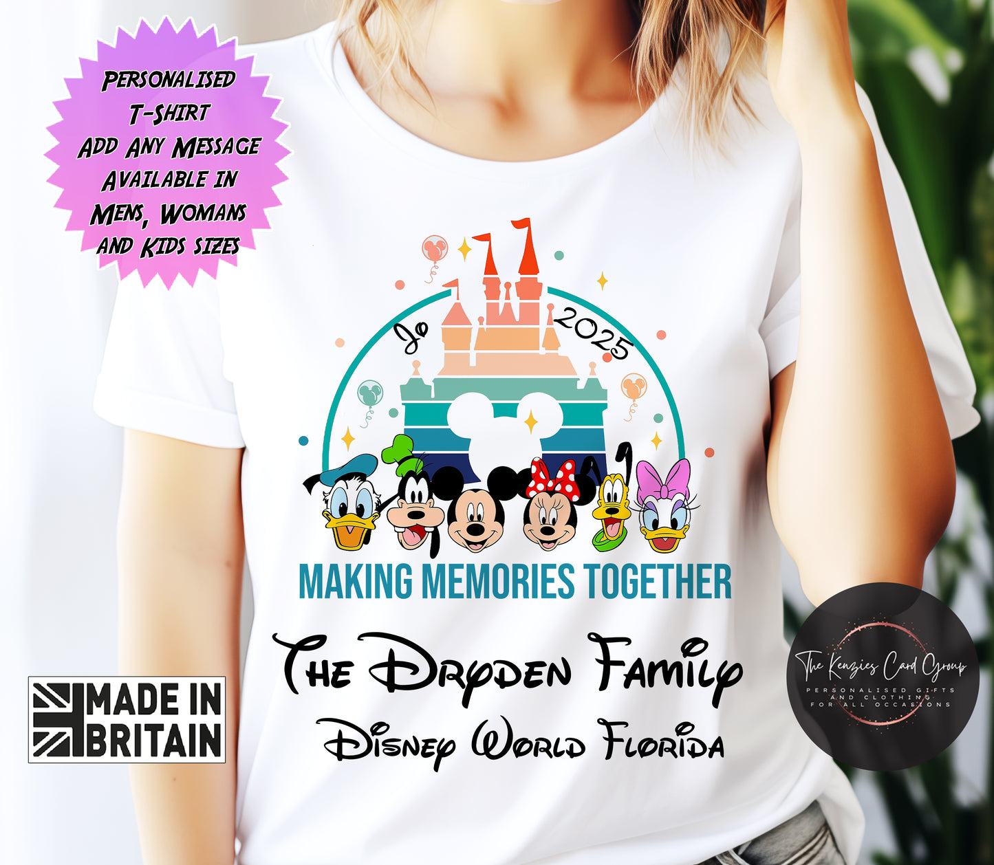Personalised  Disney World Reveal T-Shirts Matching Family Disney Trip 2025 - Making Memories Edition