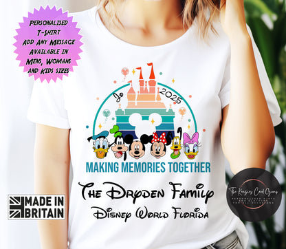 Personalised  Disney World Reveal T-Shirts Matching Family Disney Trip 2025 - Making Memories Edition