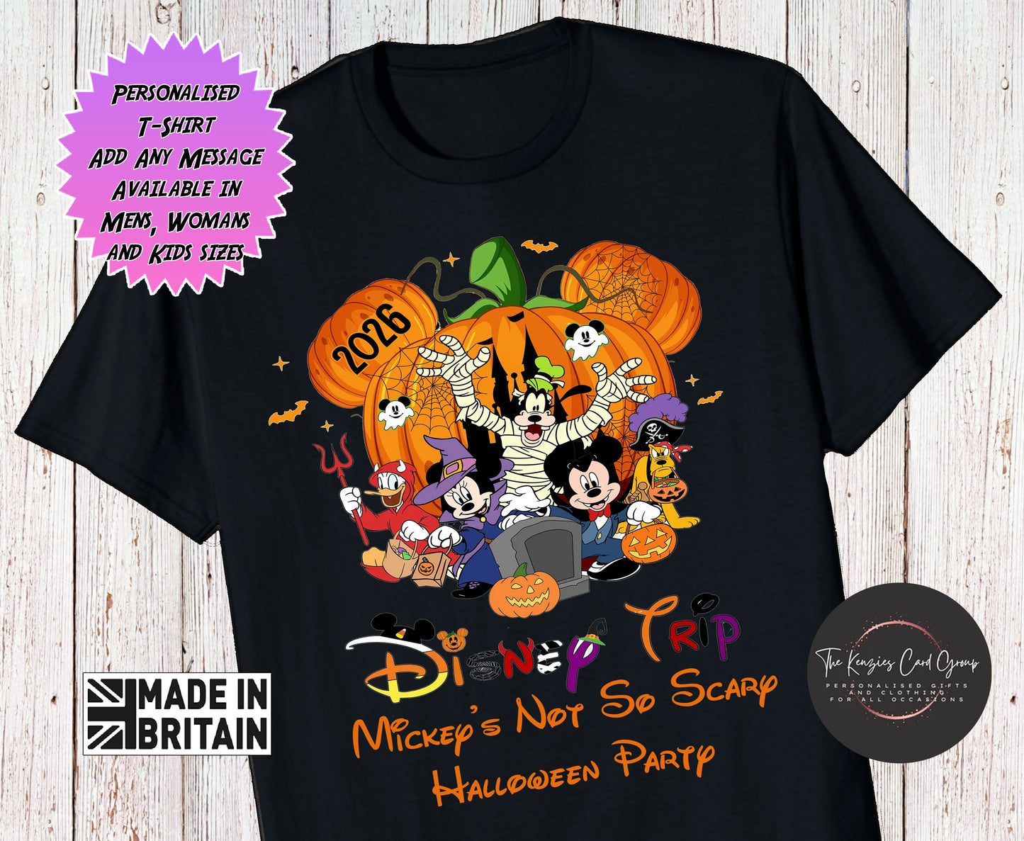Personalised Mickey's Not So Scary Halloween Matching Family Trip T-Shirts 2026