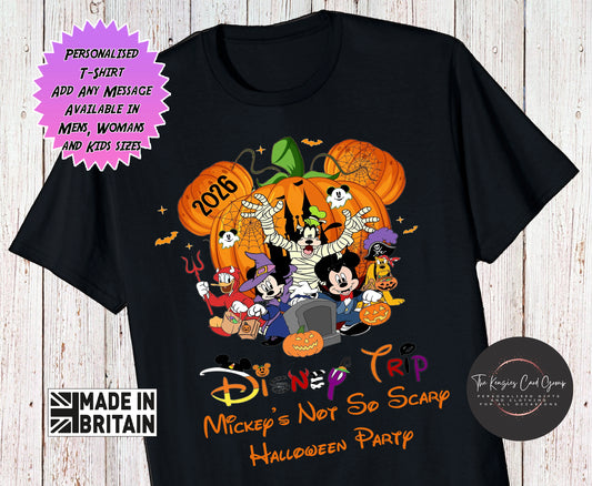 Personalised Mickey's Not So Scary Halloween Matching Family Trip T-Shirts 2026