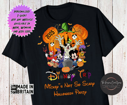 Personalised Mickey's Not So Scary Halloween Matching Family Trip T-Shirts 2025