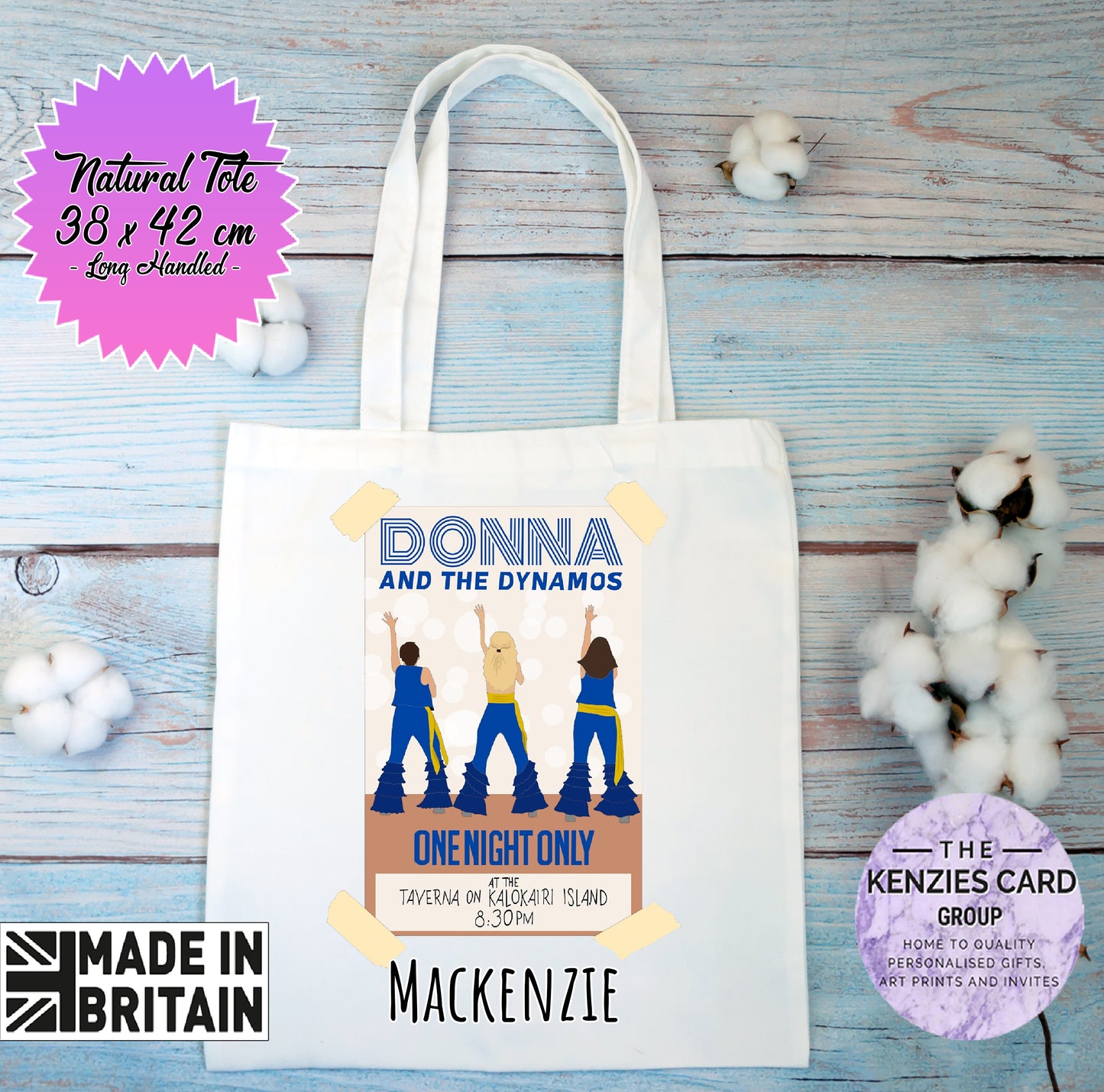 Personalised Mamma Mia Musical Tote Bag - Donna And The Dynamos Edition