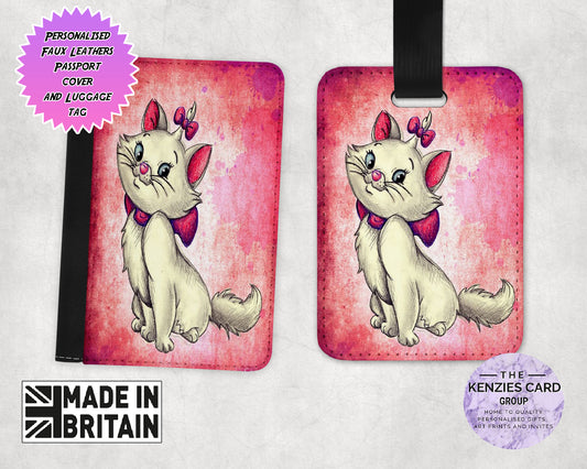 Personalised Disney's Marie Aristo Cats Edition Passport and Luggage Tag Set
