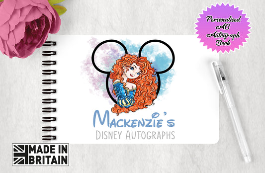 Personalised Disney Autograph Book - Princess Merida  Brave Edition V1