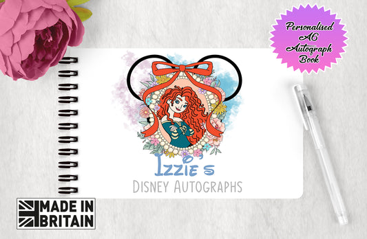 Personalised Disney Autograph Book - Princess Merida  Brave Edition V4