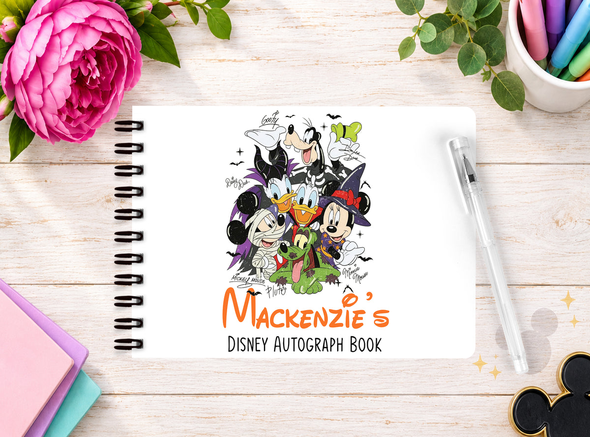 Personalised Disney Autograph Book -  Disney Princess Halloween Edition - Fab Five