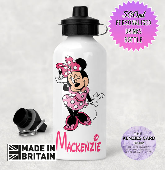 Personalised Disney Minnie Mouse 500ml Metal Water Bottle