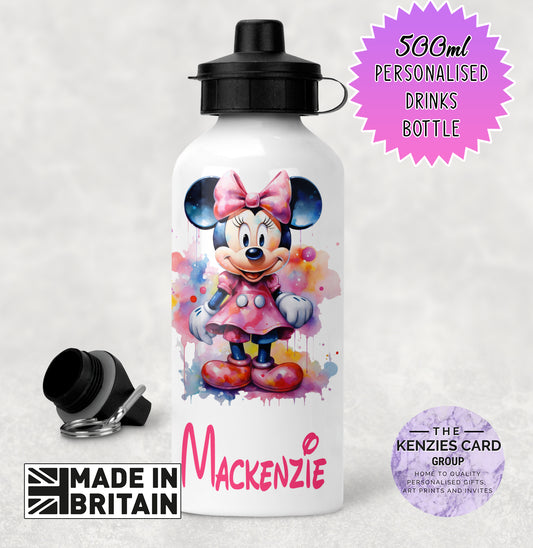 Personalised Disney Minnie Mouse 500ml Metal Water Bottle