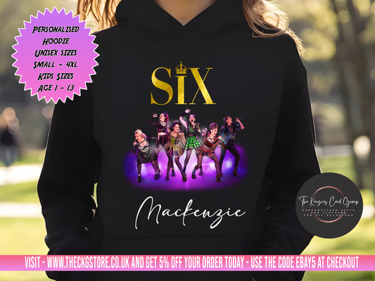 Personalised Six The Musical Hoodie - Golden Queens Edition