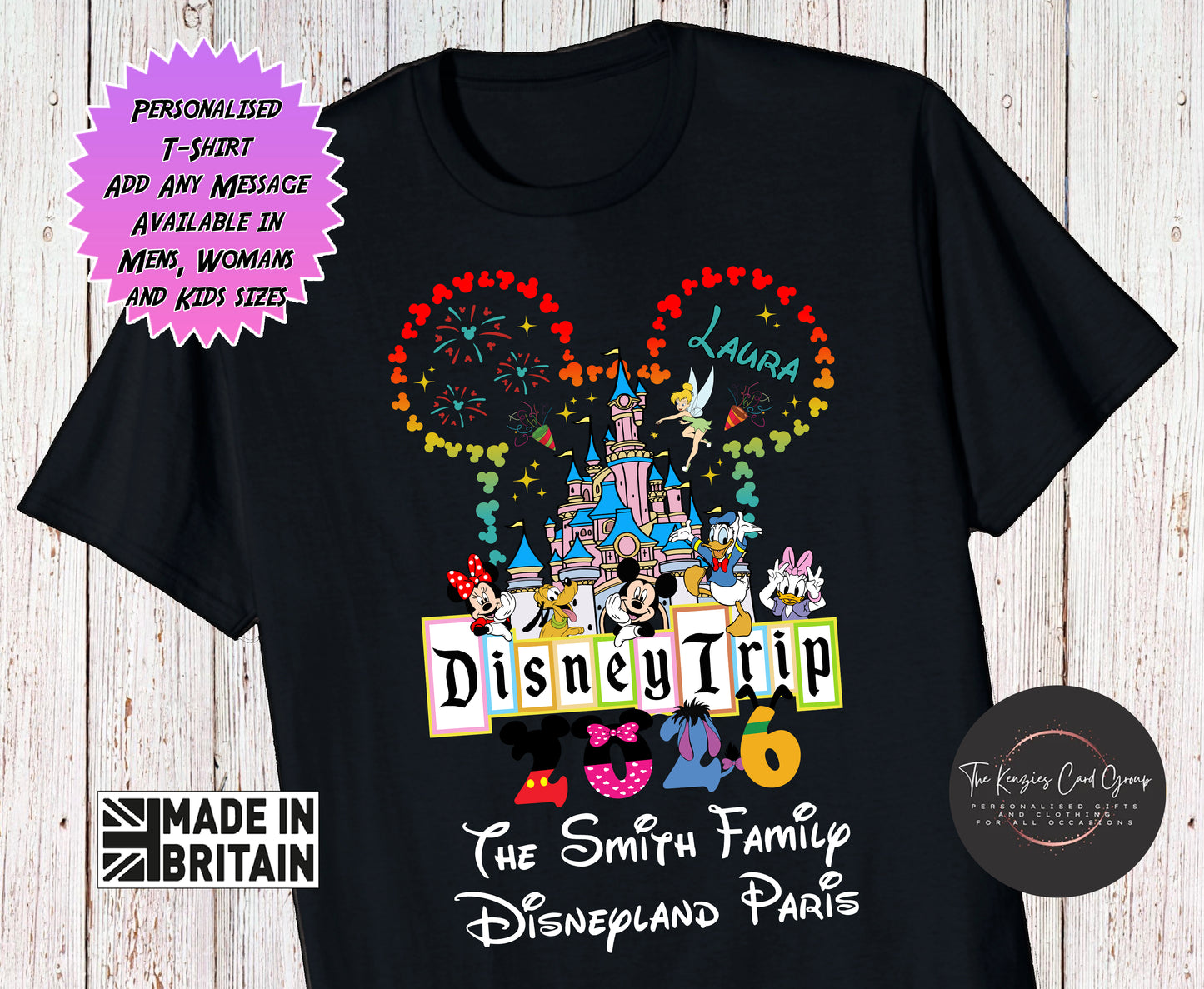 Personalised Disney Trip 2026 T-Shirts Disneyland World Matching T Shirts V12