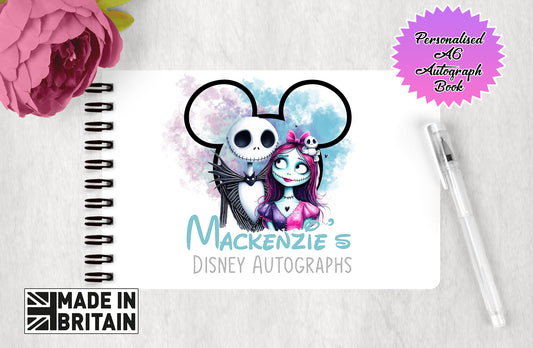 Personalised Disney Autograph Book - Nightmare Before Christmas - Jack and Sally Edition