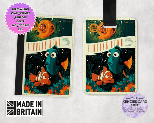 Personalised Dinsey Pixar Finding Nemo Matching Passport and Luggage Tag Sets