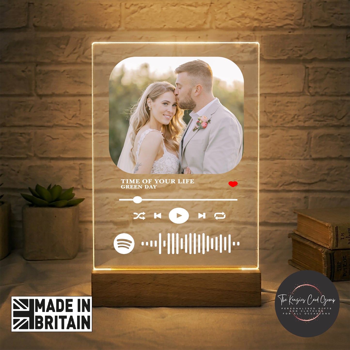 Personalised Spotify Photo Plaque with LED Light | Custom Music Gift