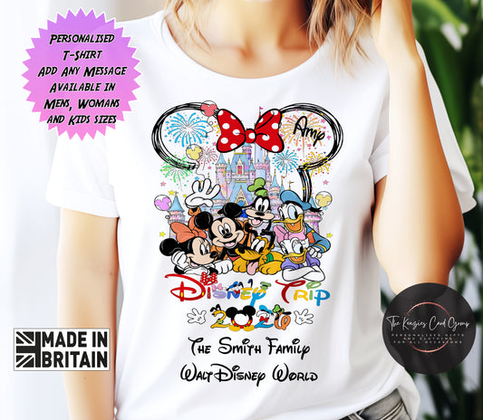 Personalised Disney Trip Matching Family Trip T Shirts -Walt Disney World and Disneyland Editon