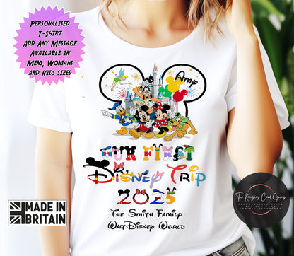 Personalised Disneyland Paris Disney World Our First Disney Trip T-Shirts Matching Family Disney Trip 2025 - Mickey Edition
