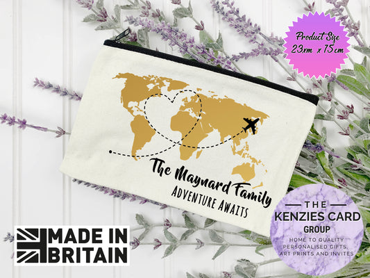 Personalised Passport Travel Documents Holder Pouch - Passport Wallet - Gold Edition V2