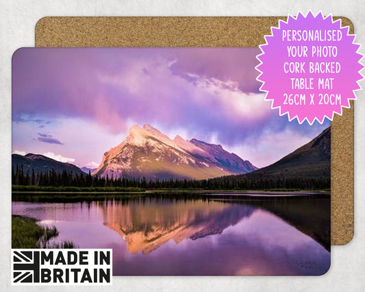 Personalised Glossy Woodern Photo Placemats and Coaster Set
