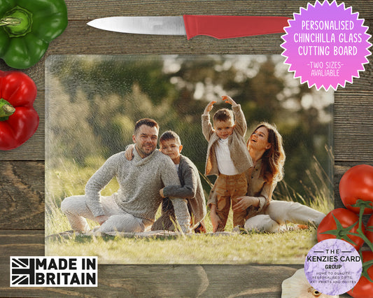 Personalised Photo Glass Cutting Board - Two Sizes Avalible