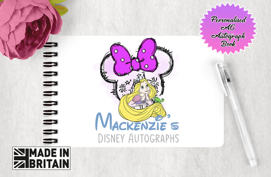 Personalised Disney Autograph Book - Disney Princess Rapunzel Edition v2