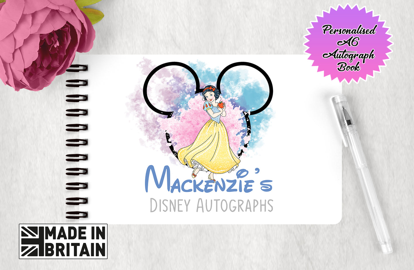 Personalised Disney Autograph Book - Disney Princess - Snow White Edition V5